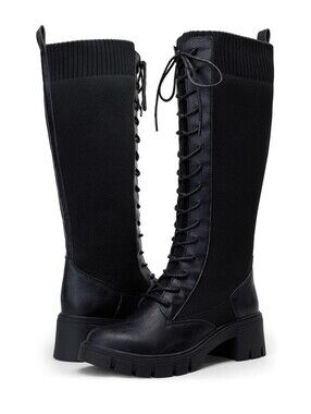 Vepose Knee High Combat Boots